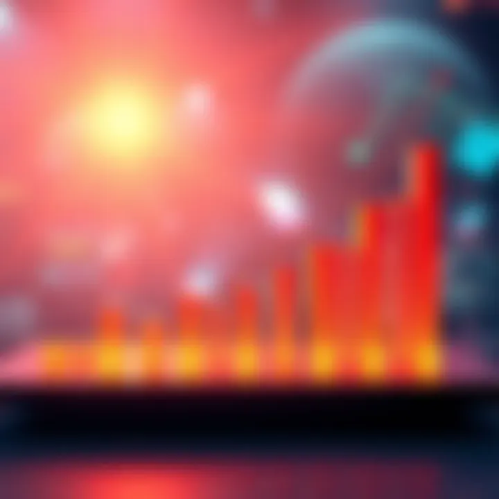 A graph showing a dramatic increase in parcel prices from low to high