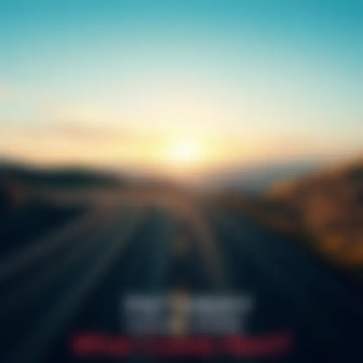 Pathway to the Future A winding road leading towards a bright horizon with clear skies, symbolizing future possibilities.