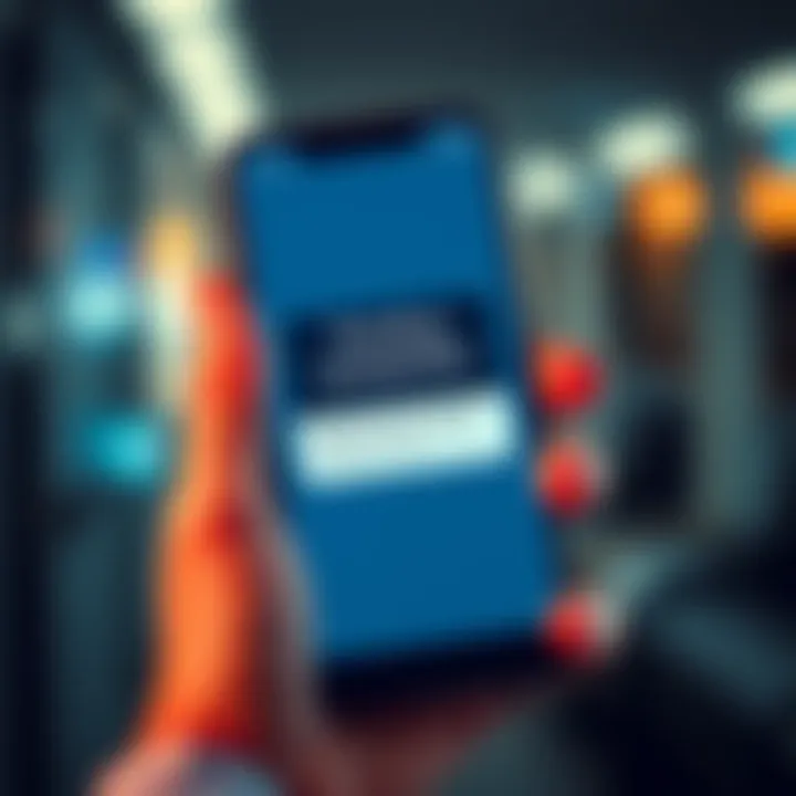 A smartphone showing a pending transaction notification that has disappeared, with a worried hand reaching for the screen.