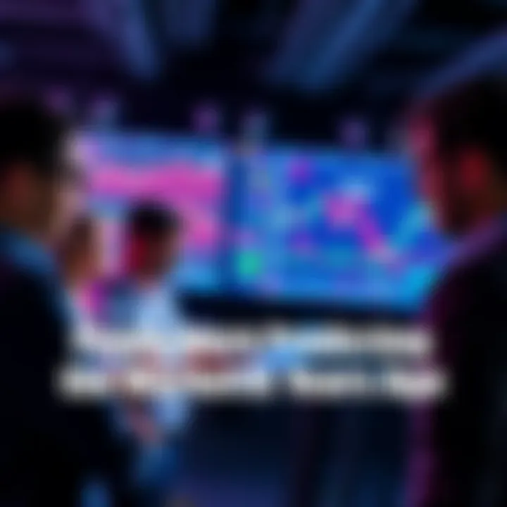 Group of people reviewing financial graphs and charts, discussing market predictions.