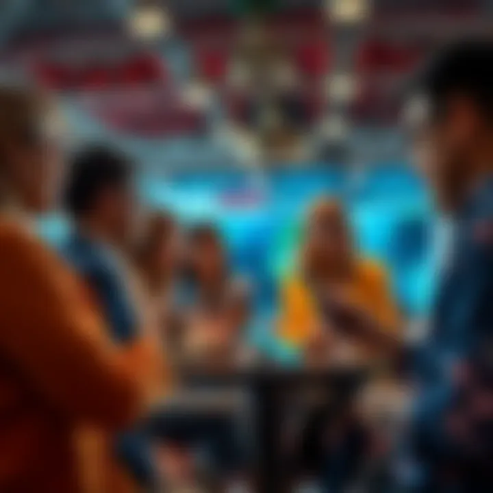 A diverse group of individuals engaged in a discussion about the app's features and effectiveness in global markets