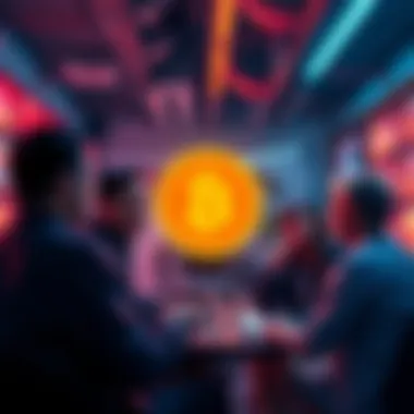 Group of people engaged in a conversation about BitcoinOS in a casual setting