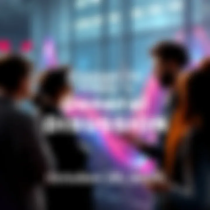 People discussing current events A group of diverse people engaged in a lively discussion about current events and topics of interest.