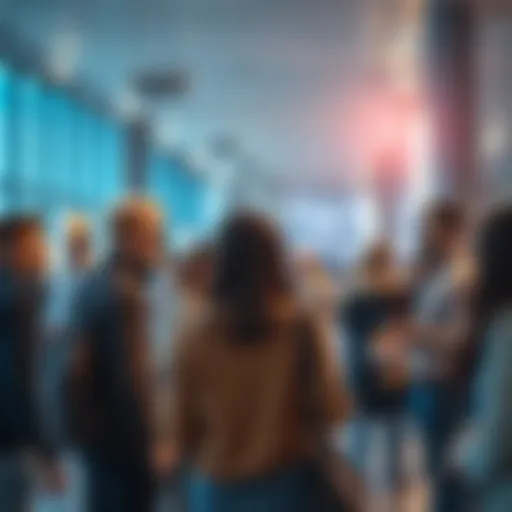 A diverse group of people engaging in a lively discussion about current events in a public space