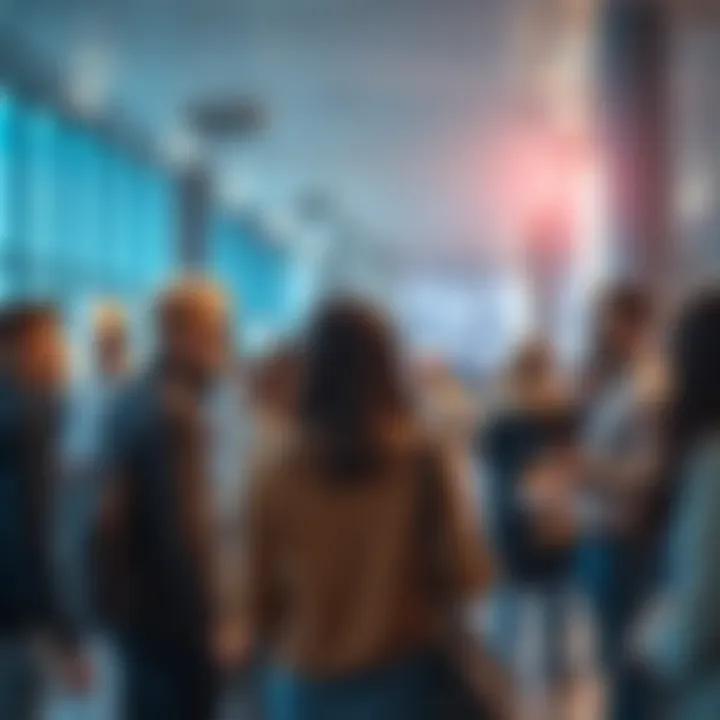 Group of people discussing news A diverse group of people engaging in a lively discussion about current events in a public space