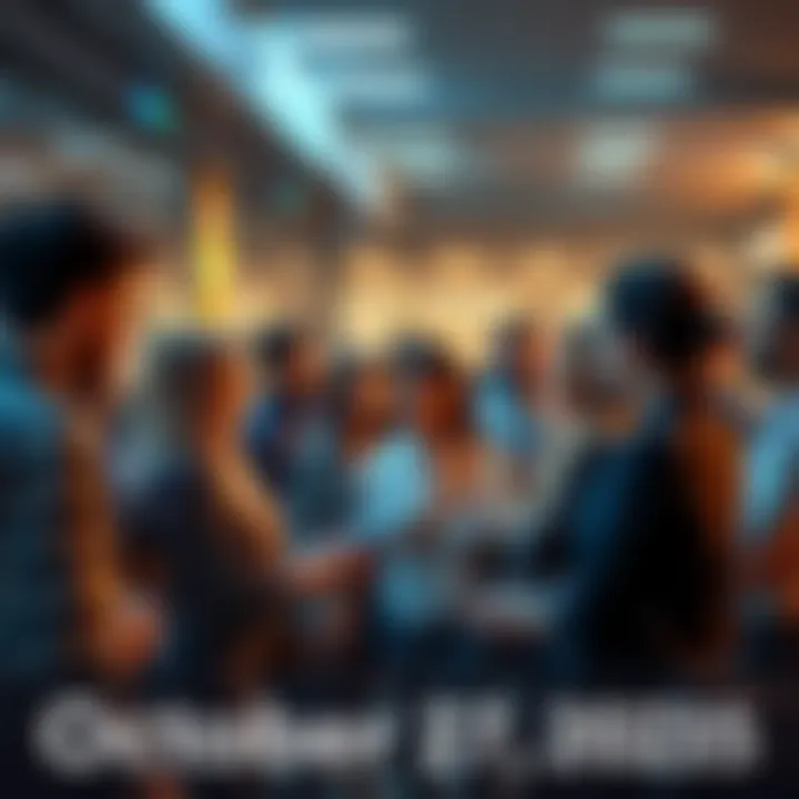 People discussing trending topics A diverse group of people engaged in conversation about trending topics and news