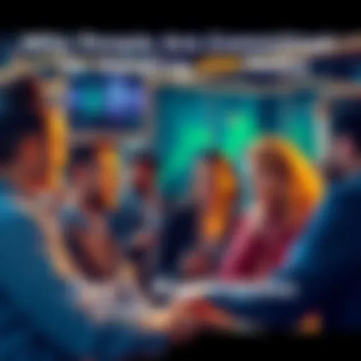 A group of people engaged in a discussion about holding XRP, highlighting their diverse reasons for investment.