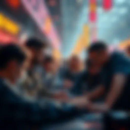 A group of people working together, focused on earning DONUT tokens, with a digital display showing the price of $0.10 each