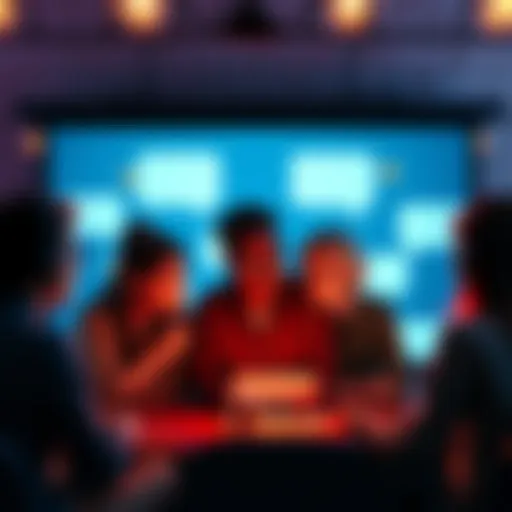 A group of people discussing ideas on a forum interface with conversation bubbles.