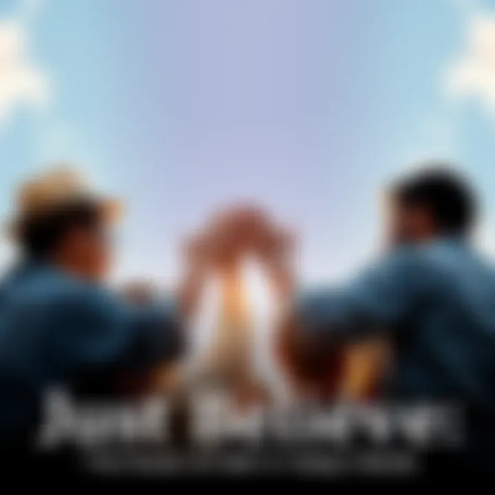 People showing faith together A diverse group of people holding hands in a circle, symbolizing unity and belief