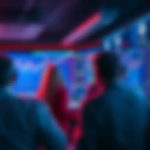 A group of people analyzing stock market and cryptocurrency charts on screens, showing concern over their correlation