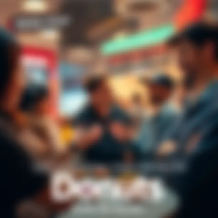 Group of people discussing and enjoying donuts together at a casual setting