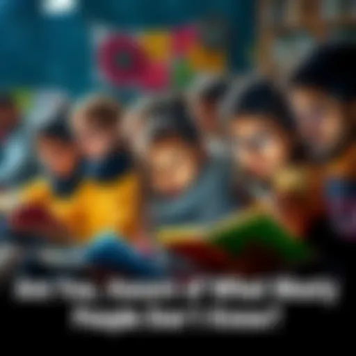 A group of diverse people reading books and engaging with digital devices, highlighting the quest for knowledge.