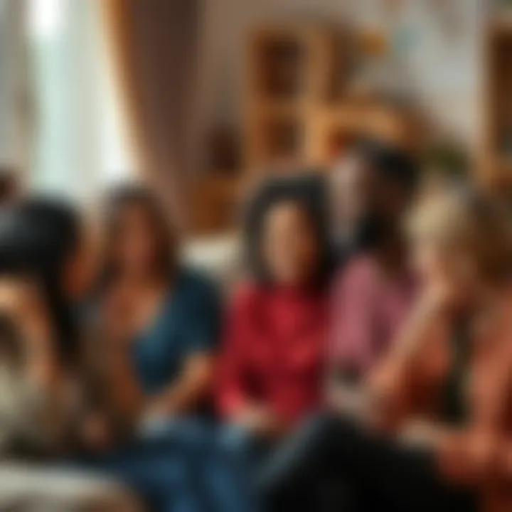 People Sharing Emotions A group of diverse people openly discussing their feelings in a cozy setting, emphasizing emotional connection and support.