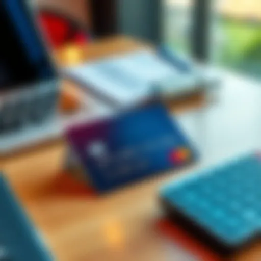 A Pera Card placed on a table with a laptop and calculator, symbolizing modern payment methods and potential tax implications.