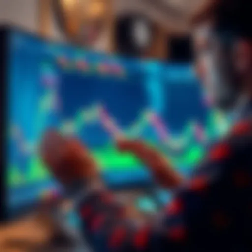 A person monitors cryptocurrency charts on a computer screen with worried expression, highlighting the risk of buying near all-time highs.