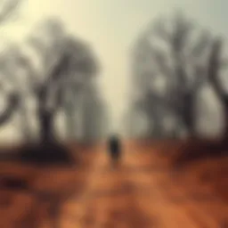 A figure walks away down a deserted path, surrounded by trees, symbolizing the theme of disappearances.