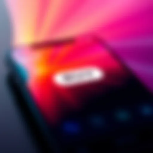 A close-up of a smartphone screen displaying the new 'BUY' button on the Pi Wallet interface with a vibrant background.