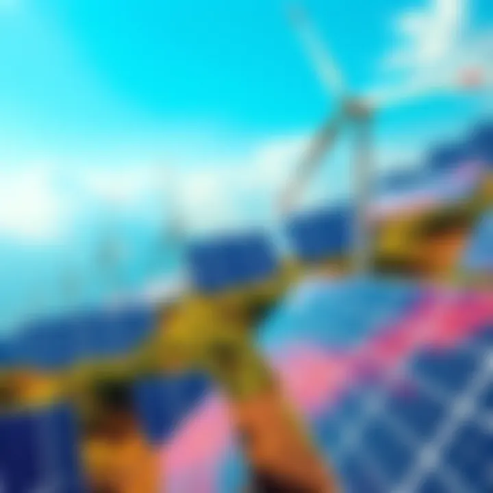 Renewable Energy Technologies Progress A collage of solar panels and wind turbines representing advancements in renewable energy for 2025.