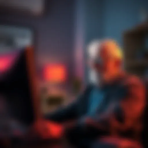 A concerned retiree looking at a computer screen, representing the loss of retirement funds due to an XRP wallet scam.