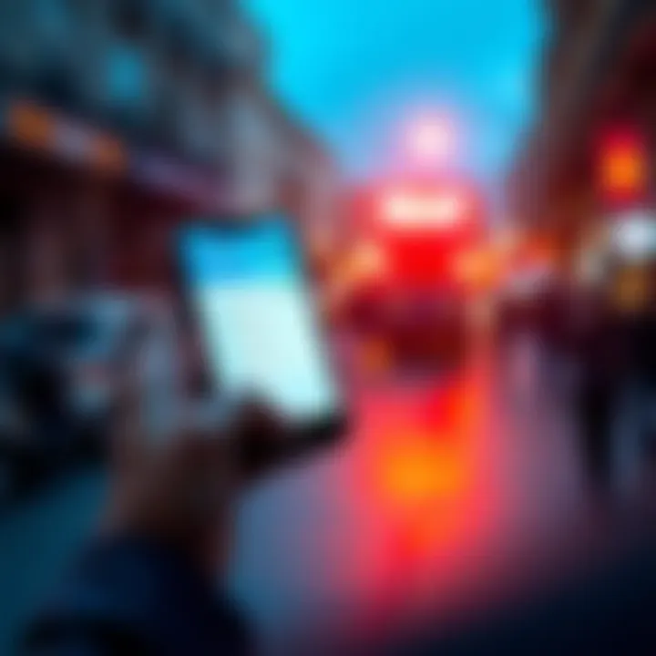 A person looking at a smartphone with the Revolut app open, showing account eligibility options in Spain