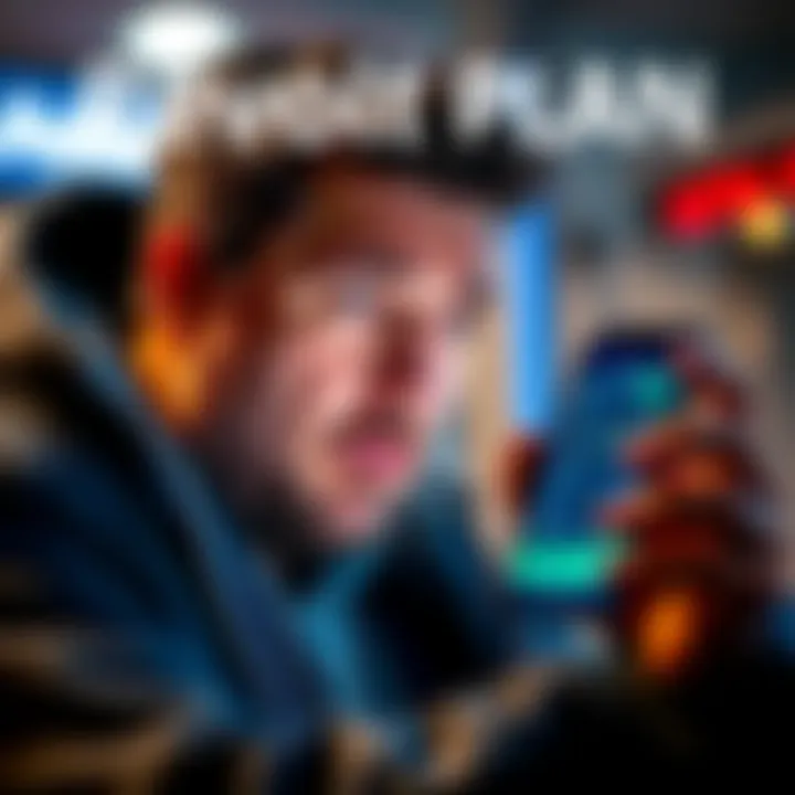 A worried person looking at a smartphone displaying crypto trading fees, with a graphic showing 'zero commission' next to it.