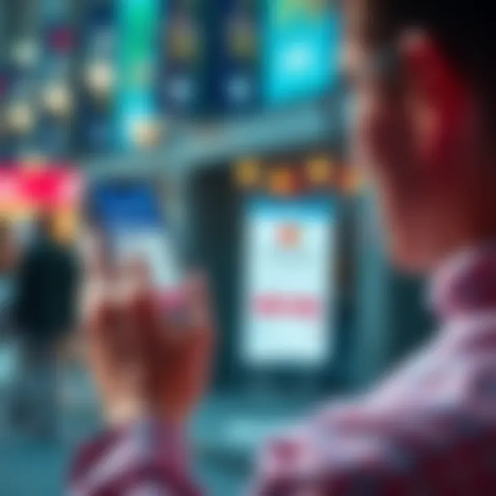 A person viewing the Revolut app on a smartphone, looking at a refund request section with a concerned expression.