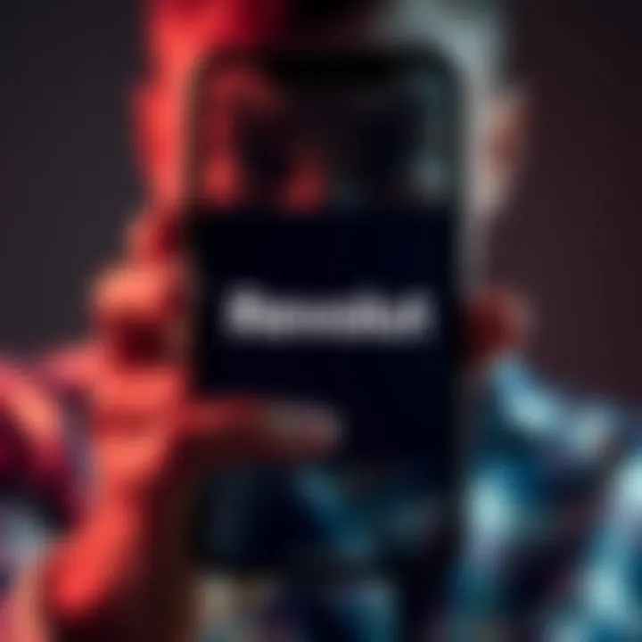 A smartphone screen showing the Revolut app with an error message. The background shows a frustrated person holding the phone.