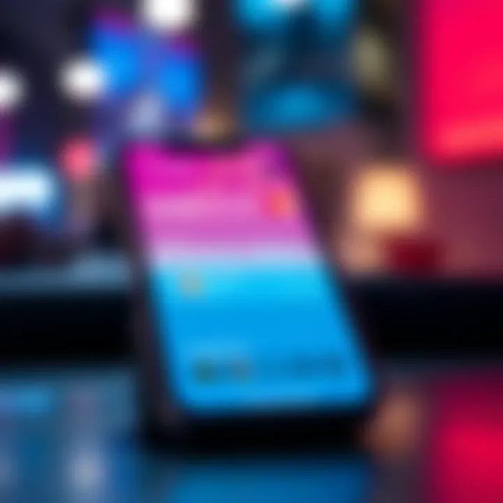 A smartphone displaying the Revolut app interface with money management features open, including fast transfers and notifications.