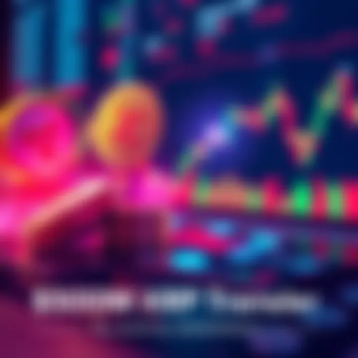 Ripple XRP Transfer A digital representation of a large cryptocurrency transfer showing XRP coins moving between wallets, symbolizing Ripple's $500M transaction, with charts indicating trading activity in the background.