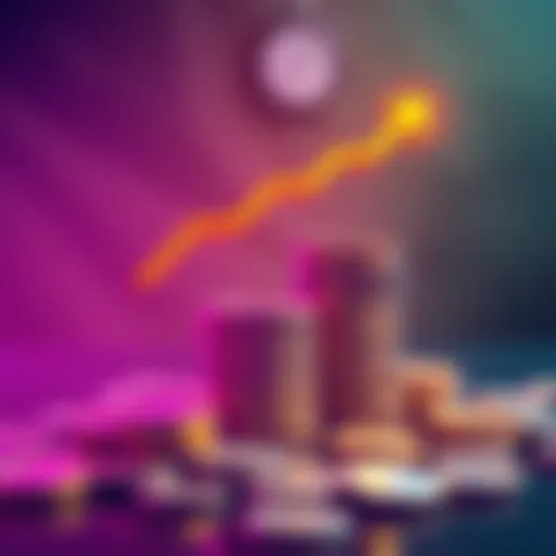 Illustration showing coins stacking up with arrows indicating increase, representing rising reward claim fees in 2025.