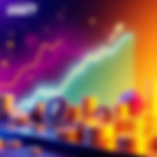 Illustration showing an upward trend graph with Ethereum symbols and a large ETH treasury, reflecting SBET's strategy in the crypto market