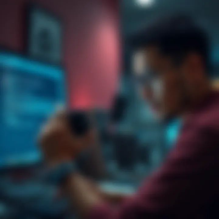 A person looking frustrated while staring at a computer screen displaying a scam wallet message about unpaid gas fees