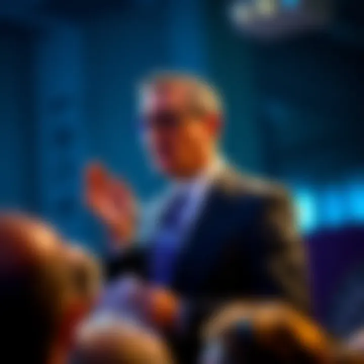 SEC Chair Gary Atkins addressing the crowd on clearer cryptocurrency regulations