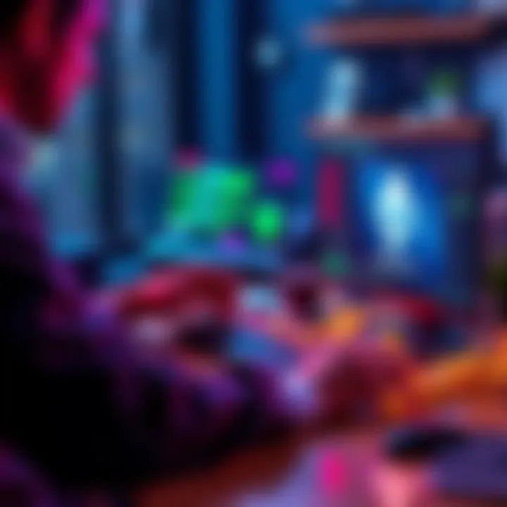 A person using a computer to create a secure Ethereum wallet with digital cryptocurrency icons around