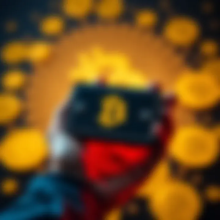 A person holding a hardware wallet with Bitcoin symbols in the background, promoting the importance of self-custody.