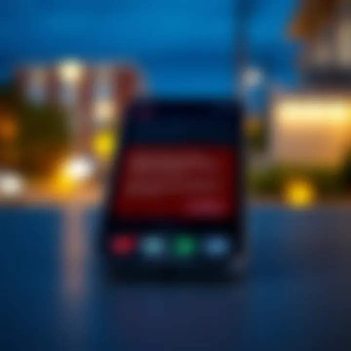 A close-up view of a smartphone screen displaying a pop-up notification from a security app, highlighting user concerns about security and privacy.