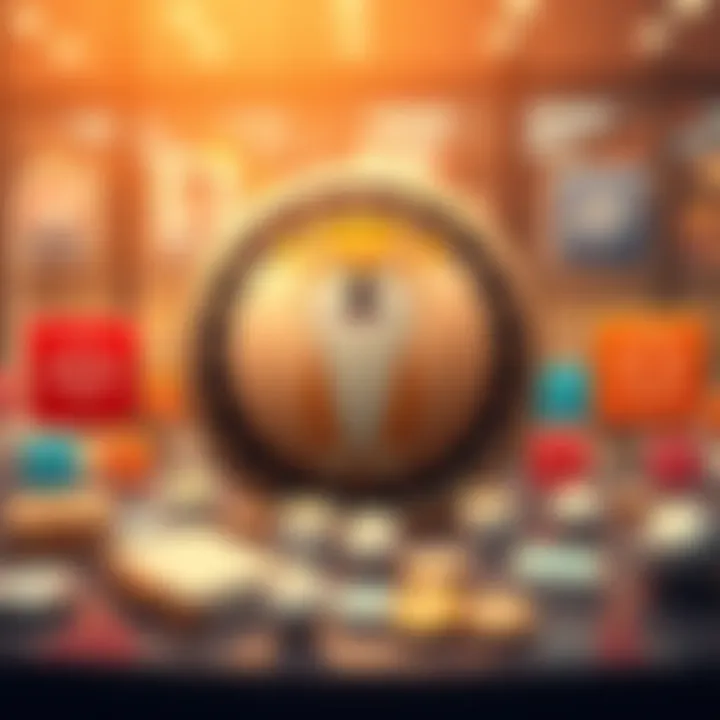 Graphic showing Shiba Inu coin logo with icons of various businesses like Newegg and Gucci