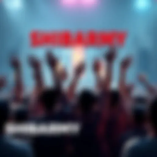 Members of SHIBARMY unite in a show of strength and community spirit, raising their arms together in support of a common cause.
