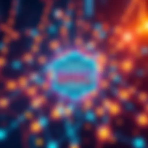 A digital representation of the SHIC blockchain with community elements and a vibrant, decentralized network.