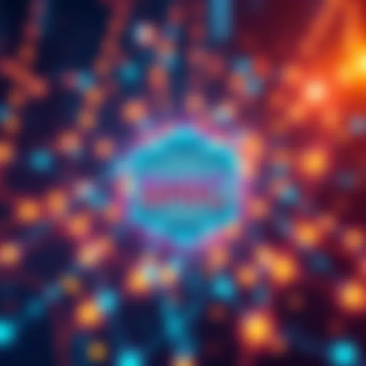 A digital representation of the SHIC blockchain with community elements and a vibrant, decentralized network.