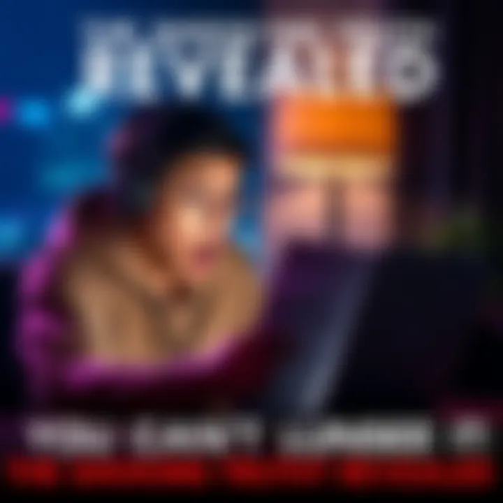 Shocking Truth Revealed A person looks surprised while reading a shocking article on a laptop