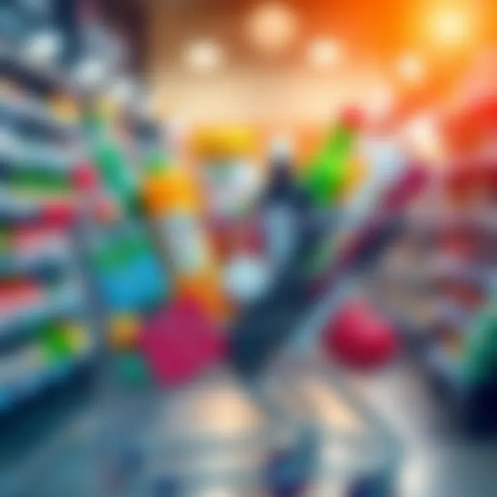 Shopping cart with assorted products A shopping cart filled with various grocery items, showcasing essential products for smart buying decisions.