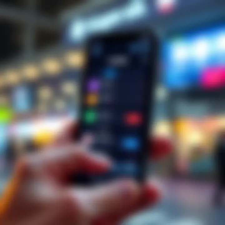A smartphone screen showing various apps for buying Kaspa with charts and buttons