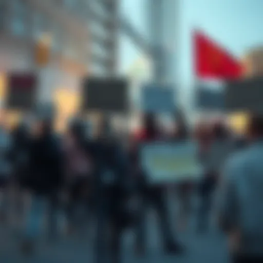 A group of people protesting against a new technology, holding signs that express their concerns about change and innovation.