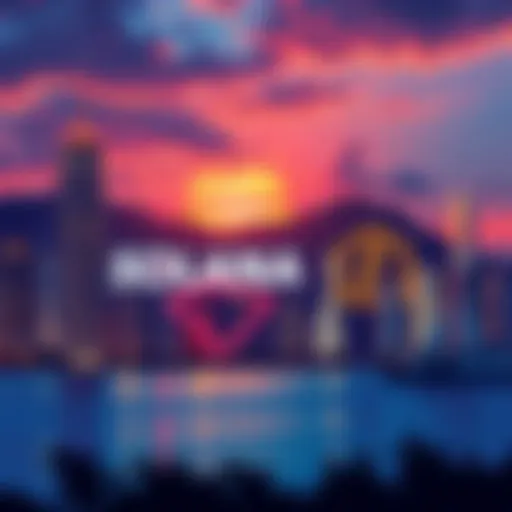 Illustration showing Hong Kong's skyline with the Solana logo and financial symbols representing institutional investment.