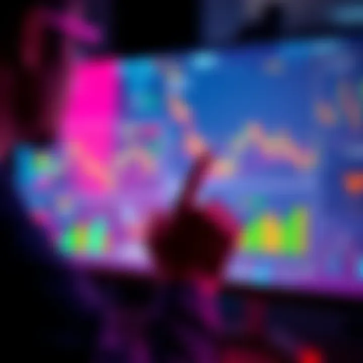 A person looking at charts and graphs on a computer screen, focusing on Solana cryptocurrency investments.