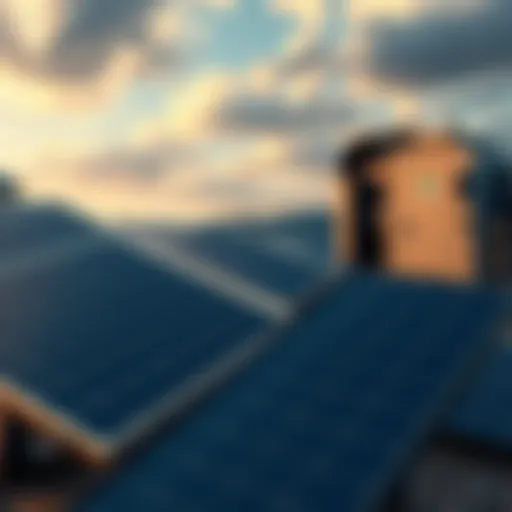 Solar panels generating energy next to cryptocurrency mining equipment