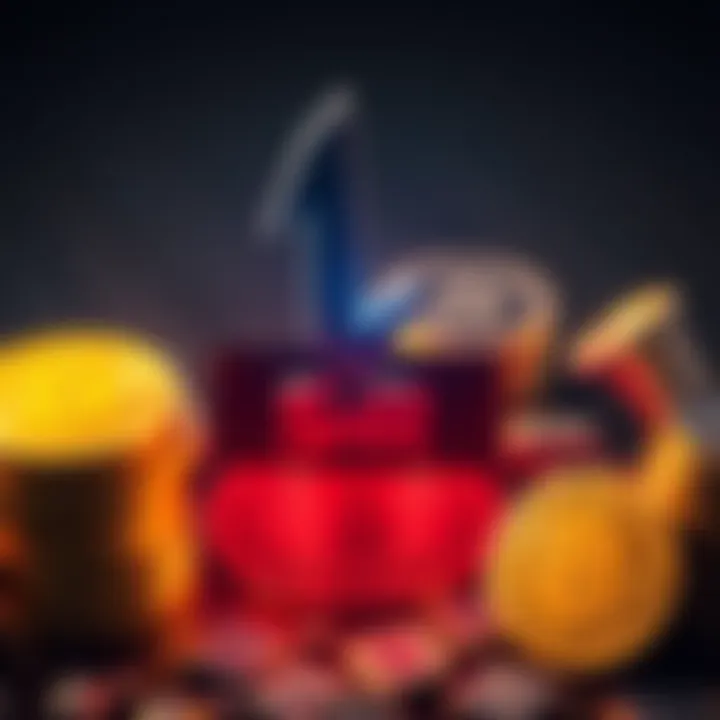 Graphic showing S&P logo with a downward arrow and bitcoin symbols, illustrating credit downgrade concerns