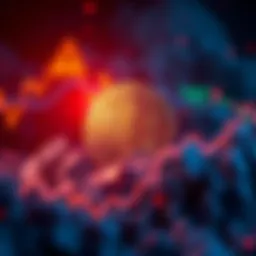 A graphic showing a digital coin labeled 'Stablecoin' surrounded by warning symbols and a chart indicating economic decline.